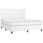 Giroletto Molle con Materasso e LED Bianco 160x200cm Similpelle Giroletto Molle con Materasso e LED Bianco 160x200cm Similpelle