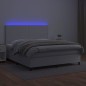 Giroletto Molle con Materasso e LED Bianco 160x200cm Similpelle Giroletto Molle con Materasso e LED Bianco 160x200cm Similpelle