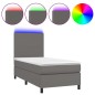 Giroletto Molle con Materasso e LED Grigio 90x190cm Similpelle Giroletto Molle con Materasso e LED Grigio 90x190cm Similpelle