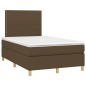 Letto a Molle Materasso e LED Marrone Scuro 120x200 cm Tessuto Letto a Molle Materasso e LED Marrone Scuro 120x200 cm Tessuto