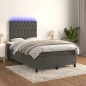 Letto a Molle con Materasso e LED Grigio Scuro 120x200 cm Letto a Molle con Materasso e LED Grigio Scuro 120x200 cm