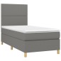Letto a Molle Materasso e LED Grigio Scuro 100x200cm in Tessuto Letto a Molle Materasso e LED Grigio Scuro 100x200cm in Tessuto