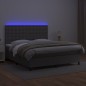 Giroletto Molle con Materasso e LED Grigio 180x200cm Similpelle Giroletto Molle con Materasso e LED Grigio 180x200cm Similpelle