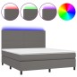 vidaXL Giroletto Molle con Materasso e LED Grigio 180x200cm Similpelle