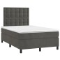 Letto a Molle con Materasso e LED Grigio Scuro 120x200 cm Letto a Molle con Materasso e LED Grigio Scuro 120x200 cm
