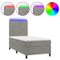 vidaXL Letto a Molle Materasso e LED Grigio Chiaro 90x200 cm Velluto vidaXL Letto a Molle Materasso e LED Grigio Chiaro 90x200 cm Velluto