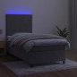 vidaXL Letto a Molle Materasso e LED Grigio Chiaro 90x200 cm Velluto vidaXL Letto a Molle Materasso e LED Grigio Chiaro 90x200 cm Velluto