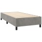 Letto a Molle Materasso e LED Grigio Chiaro 100x200 cm Velluto Letto a Molle Materasso e LED Grigio Chiaro 100x200 cm Velluto