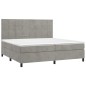 Letto a Molle Materasso e LED Grigio Chiaro 200x200 cm Velluto Letto a Molle Materasso e LED Grigio Chiaro 200x200 cm Velluto