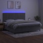 Letto a Molle Materasso e LED Grigio Chiaro 200x200 cm Velluto Letto a Molle Materasso e LED Grigio Chiaro 200x200 cm Velluto