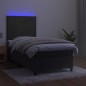 vidaXL Letto a Molle con Materasso e LED Grigio Scuro 90x200cm Velluto vidaXL Letto a Molle con Materasso e LED Grigio Scuro 90x200cm Velluto