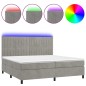 Letto a Molle Materasso e LED Grigio Chiaro 200x200 cm Velluto Letto a Molle Materasso e LED Grigio Chiaro 200x200 cm Velluto