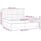 Letto a Molle Materasso e LED Grigio Chiaro 200x200 cm Velluto Letto a Molle Materasso e LED Grigio Chiaro 200x200 cm Velluto