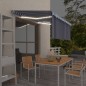 vidaXL Tenda Sole Retrattile Manuale con LED 3x2,5m Blu e Bianco vidaXL Tenda Sole Retrattile Manuale con LED 3x2,5m Blu e Bianco