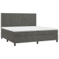 Letto a Molle con Materasso e LED Grigio Scuro 200x200 cm Letto a Molle con Materasso e LED Grigio Scuro 200x200 cm