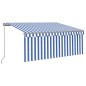 vidaXL Tenda Sole Retrattile Manuale con LED 3x2,5m Blu e Bianco vidaXL Tenda Sole Retrattile Manuale con LED 3x2,5m Blu e Bianco