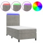 vidaXL Letto a Molle Materasso e LED Grigio Chiaro 100x200 cm Velluto