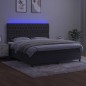 Letto a Molle con Materasso e LED Grigio Scuro 160x200 cm Letto a Molle con Materasso e LED Grigio Scuro 160x200 cm