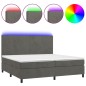 vidaXL Letto a Molle con Materasso e LED Grigio Scuro 200x200 cm vidaXL Letto a Molle con Materasso e LED Grigio Scuro 200x200 cm