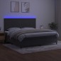 vidaXL Letto a Molle con Materasso e LED Grigio Scuro 200x200 cm vidaXL Letto a Molle con Materasso e LED Grigio Scuro 200x200 cm