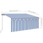 vidaXL Tenda Sole Retrattile Manuale con LED 3x2,5m Blu e Bianco vidaXL Tenda Sole Retrattile Manuale con LED 3x2,5m Blu e Bianco