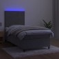 Letto a Molle Materasso e LED Grigio Chiaro 100x200 cm Velluto Letto a Molle Materasso e LED Grigio Chiaro 100x200 cm Velluto