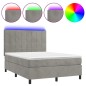 Letto a Molle Materasso e LED Grigio Chiaro 140x200 cm Velluto Letto a Molle Materasso e LED Grigio Chiaro 140x200 cm Velluto