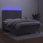 Letto a Molle Materasso e LED Grigio Chiaro 140x200 cm Velluto Letto a Molle Materasso e LED Grigio Chiaro 140x200 cm Velluto