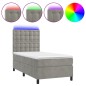 Letto a Molle Materasso e LED Grigio Chiaro 100x200 cm Velluto Letto a Molle Materasso e LED Grigio Chiaro 100x200 cm Velluto