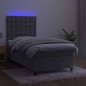 Letto a Molle Materasso e LED Grigio Chiaro 100x200 cm Velluto Letto a Molle Materasso e LED Grigio Chiaro 100x200 cm Velluto