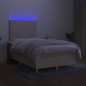 vidaXL Letto a Molle con Materasso e LED Crema 120x200cm in Tessuto vidaXL Letto a Molle con Materasso e LED Crema 120x200cm in Tessuto