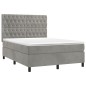 Letto a Molle Materasso e LED Grigio Chiaro 140x200 cm Velluto Letto a Molle Materasso e LED Grigio Chiaro 140x200 cm Velluto