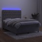 Letto a Molle Materasso e LED Grigio Chiaro 140x200 cm Velluto Letto a Molle Materasso e LED Grigio Chiaro 140x200 cm Velluto
