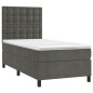 vidaXL Letto a Molle con Materasso e LED Grigio Scuro 100x200 cm vidaXL Letto a Molle con Materasso e LED Grigio Scuro 100x200 cm
