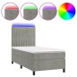 Letto a Molle Materasso e LED Grigio Chiaro 90x190 cm Velluto Letto a Molle Materasso e LED Grigio Chiaro 90x190 cm Velluto