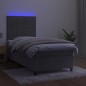 Letto a Molle Materasso e LED Grigio Chiaro 90x190 cm Velluto Letto a Molle Materasso e LED Grigio Chiaro 90x190 cm Velluto