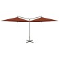 Ombrellone Doppio con Palo in Acciaio Terracotta 600 cm Ombrellone Doppio con Palo in Acciaio Terracotta 600 cm