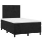 vidaXL Letto a Molle con Materasso e LED Nero 120x200 cm in Velluto vidaXL Letto a Molle con Materasso e LED Nero 120x200 cm in Velluto
