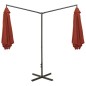 Ombrellone Doppio con Palo in Acciaio Terracotta 600 cm Ombrellone Doppio con Palo in Acciaio Terracotta 600 cm
