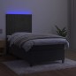 Letto a Molle con Materasso e LED Grigio Scuro 100x200 cm Letto a Molle con Materasso e LED Grigio Scuro 100x200 cm