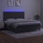 Letto a Molle con Materasso e LED Grigio Scuro 160x200 cm Letto a Molle con Materasso e LED Grigio Scuro 160x200 cm