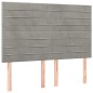 Letto a Molle Materasso e LED Grigio Chiaro 140x200 cm Velluto Letto a Molle Materasso e LED Grigio Chiaro 140x200 cm Velluto