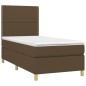 Letto a Molle Materasso e LED Marrone Scuro 100x200 cm Tessuto Letto a Molle Materasso e LED Marrone Scuro 100x200 cm Tessuto