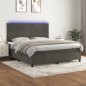vidaXL Letto a Molle con Materasso e LED Grigio Scuro 160x200 cm vidaXL Letto a Molle con Materasso e LED Grigio Scuro 160x200 cm