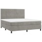 Letto a Molle Materasso e LED Grigio Chiaro 180x200 cm Velluto Letto a Molle Materasso e LED Grigio Chiaro 180x200 cm Velluto