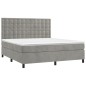 Letto a Molle Materasso e LED Grigio Chiaro 180x200 cm Velluto Letto a Molle Materasso e LED Grigio Chiaro 180x200 cm Velluto
