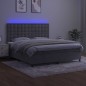Letto a Molle Materasso e LED Grigio Chiaro 180x200 cm Velluto Letto a Molle Materasso e LED Grigio Chiaro 180x200 cm Velluto