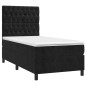 vidaXL Letto a Molle con Materasso e LED Nero 80x200 cm in Velluto vidaXL Letto a Molle con Materasso e LED Nero 80x200 cm in Velluto