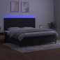 Letto a Molle con Materasso e LED Nero 200x200 cm in Velluto Letto a Molle con Materasso e LED Nero 200x200 cm in Velluto