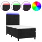 Letto a Molle con Materasso e LED Nero 90x200 cm in Velluto Letto a Molle con Materasso e LED Nero 90x200 cm in Velluto